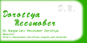 dorottya mecsnober business card